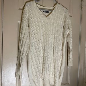 Cream sweater dress